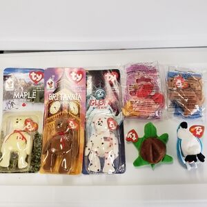 Vintage Ty McDonalds Happy Meal Teenie Beanie Baby 7 Pc Lot